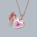 Eugenie Rose Gold Heart Locket Necklace